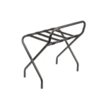 Crni preklopni stalak za kofere s naslonom - INOX - Slika 3