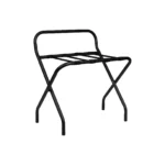 Crni preklopni stalak za kofere s naslonom - INOX - Slika 2